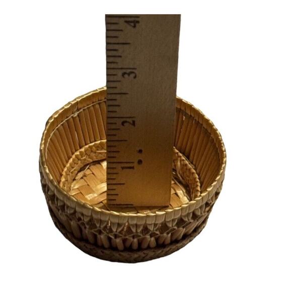 Boho Weaved Trinket Basket Box Traditional Handmade Mini Jewelry Box Bamboo (?) - Picture 5 of 8
